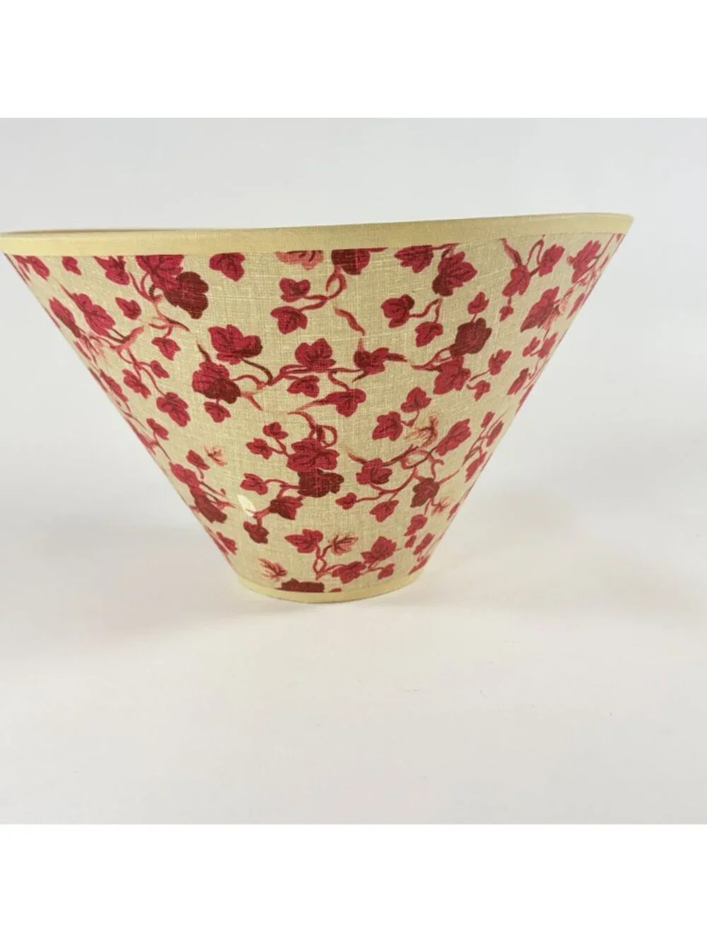 Vintage Floral Lamp Shade Beige & Red Fabric Bell Shape Stylish
